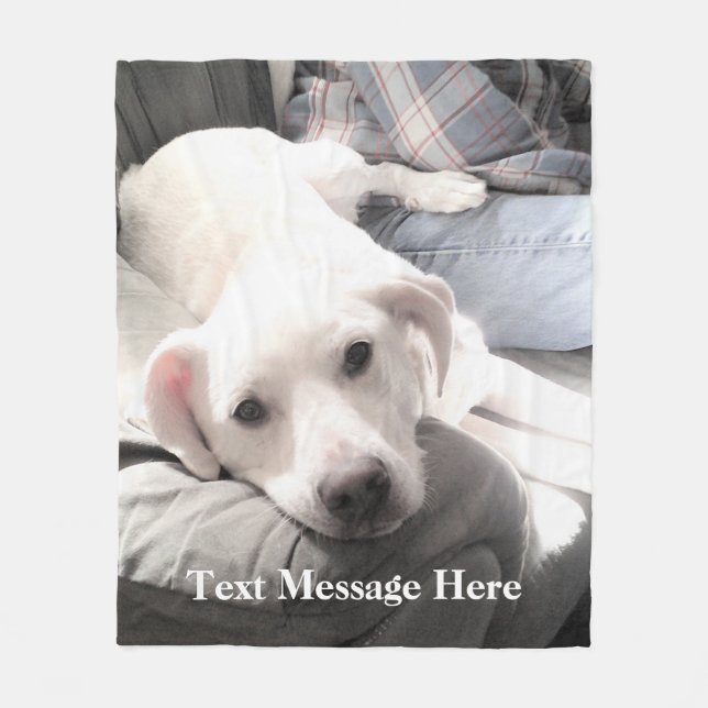 Manta Polar Labrador blanco lindo mezclar perro con papá (Anverso)
