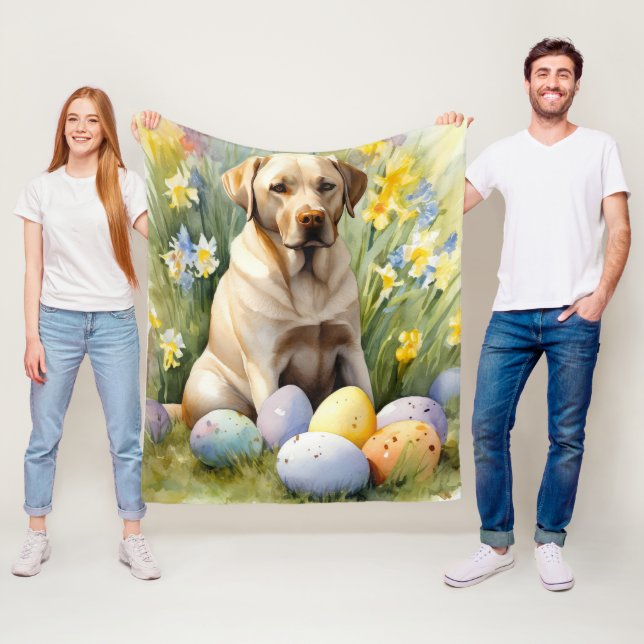 Manta Polar Labrador con huevos de Pascua (In situ)