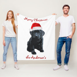 Manta Polar Labrador Navidades de perros porcino de Black Lab