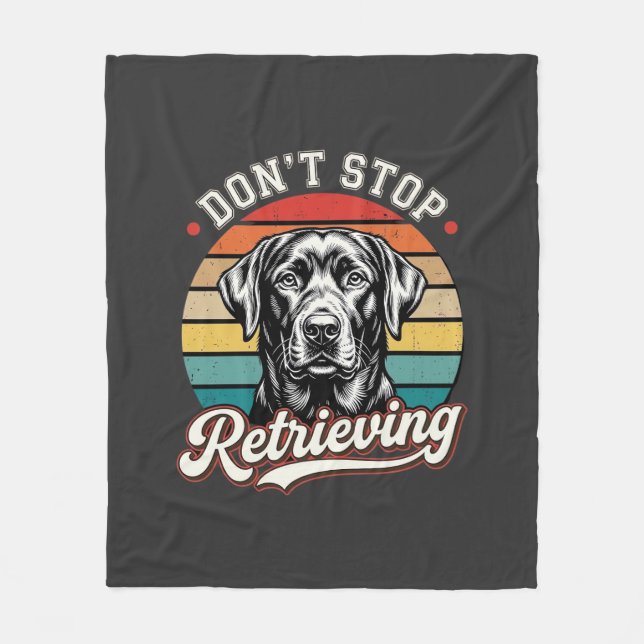 Manta Polar Labrador No Deja de Recuperar Perro Retro (Anverso)