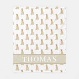 Manta Polar Labrador personalizado (amarillo)