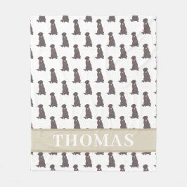 Manta Polar Labrador personalizado (chocolate marrón)