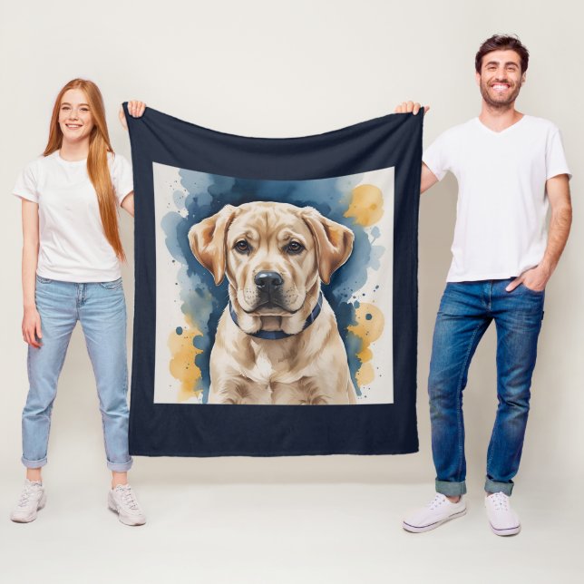 Manta Polar Labrador Puppy Fleece Blanket (In situ)