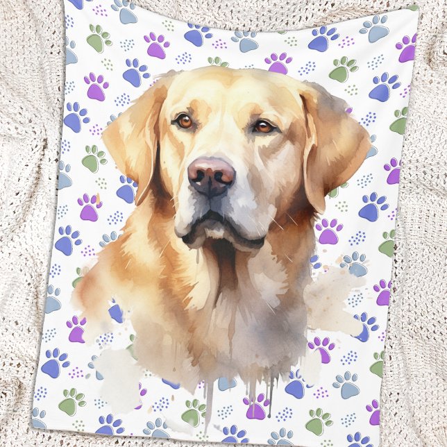 Manta Polar Labrador Recuperador de pintura colorida Imprime P (Subido por el creador)
