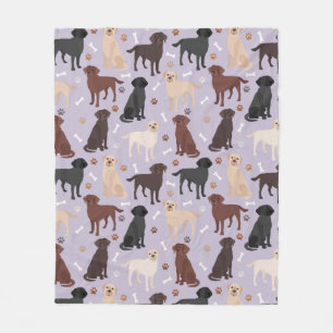 Manta Polar Labrador Recuperador Paws and Bones Fleece Blanket