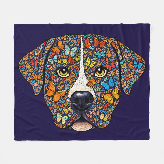 Manta Polar Labrador Retriever Butterfly Kaleidoscope Portrait (Frente (Horizontal))
