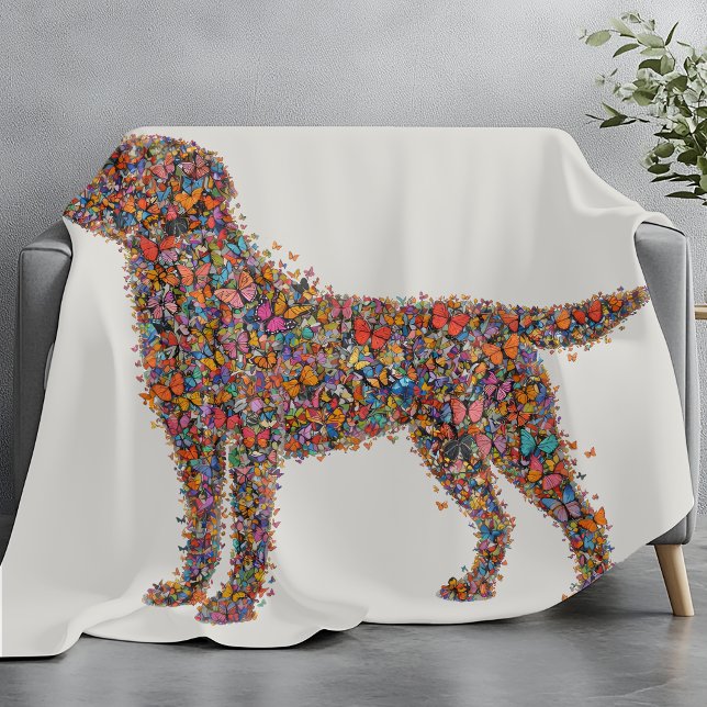 Manta Polar Labrador Retriever Butterfly Silhouette Dog Lover (Subido por el creador)