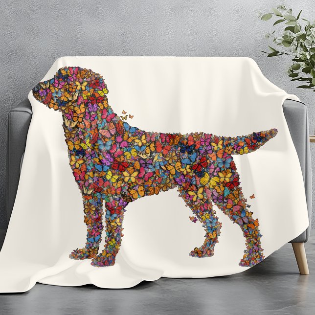 Manta Polar Labrador Retriever Butterfly Silhouette | Dog Mama (Subido por el creador)