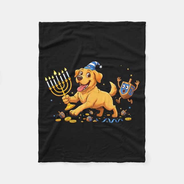 Manta Polar Labrador Retriever Dreidel Menorah Hanukkah Kids W (Anverso)