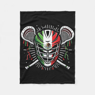 Manta Polar Lacrosse Bandera Mexicana Helmet Stick Infierno Me
