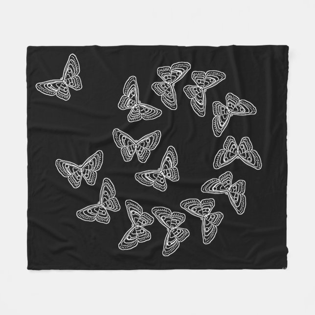 Manta Polar Lacy Butterflies Fleece Blanket (Frente (Horizontal))