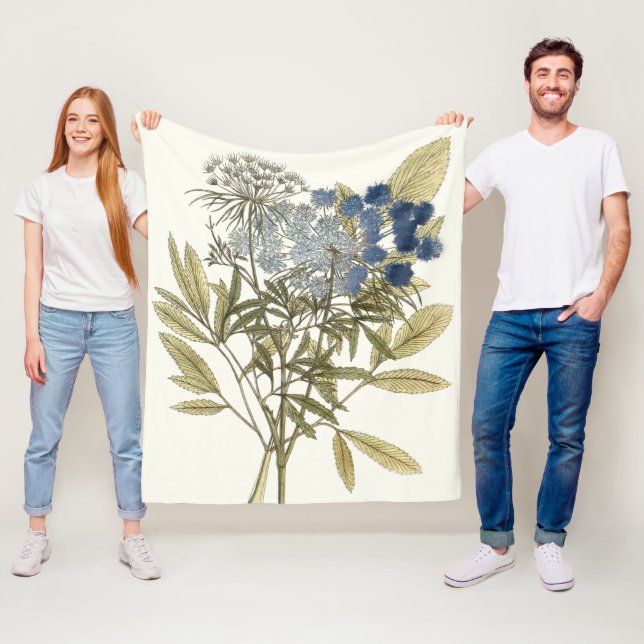 Manta Polar Lacy Leaves - Flores y vegetación (In situ)