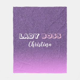 Manta Polar Lady Boss con el nombre de un purpurina púrpura ro
