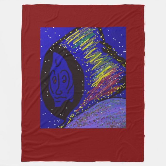 Manta Polar Lady in Wintertime Large Fleece Blanket (Anverso)