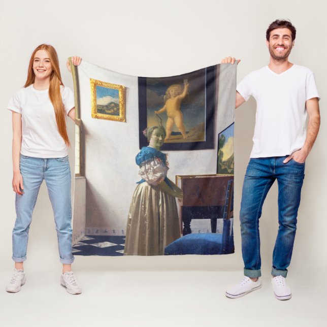 Manta Polar Lady parada en un Virginal, Johannes Vermeer (In situ)