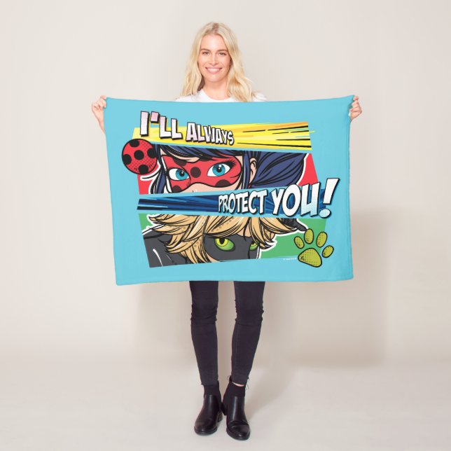 Manta Polar Ladybug milagroso y Cat Noir siempre te protegen (In situ)