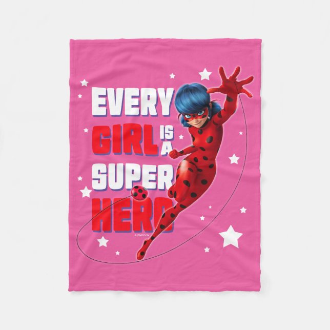 Manta Polar Ladybug Todo Chica es un Super Hero (Anverso)