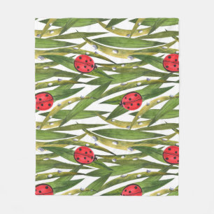 Manta Polar Ladybugs: acuarela de fondo margarita.