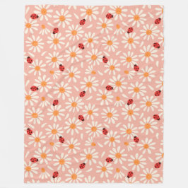 Manta Polar Ladybugs and Daisies Fleece Blanket