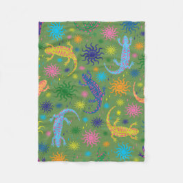 Manta Polar Lagartos del Gecko multicolores por todo la