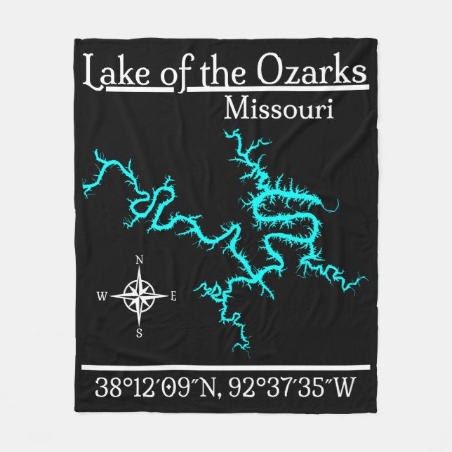 Manta Polar Lago de los Ozarks Misuri Coordenadas del Mapa (Anverso)