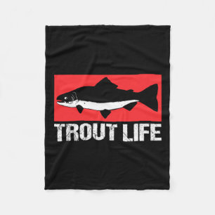 Manta Polar Lago Divertido Trucha Pescador Pesca Trucha Vida 