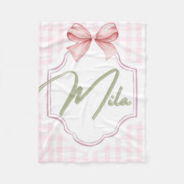 Manta Polar Lainey Baby Nursery Personalizado Bow&Gingham