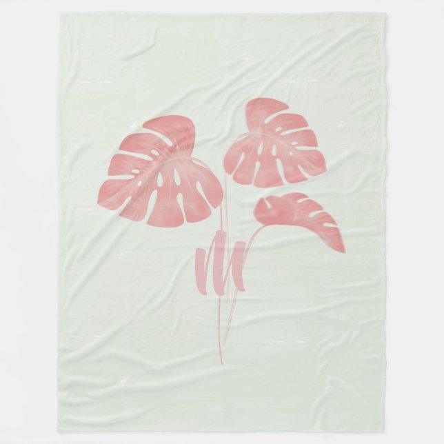 Manta Polar Láminas rosas de menta ligera Monograma Fleece Bla (Anverso)