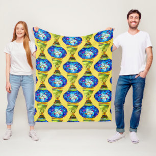 Manta Polar Lámparas turcas mosaico azul acuarela arte
