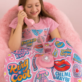 Manta Polar Lanzamiento de Teléfono Fijo Rosa Lindo para Niña