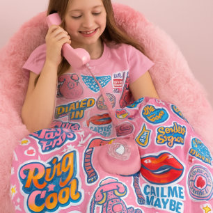 Manta Polar Lanzamiento de Teléfono Fijo Rosa Lindo para Niña