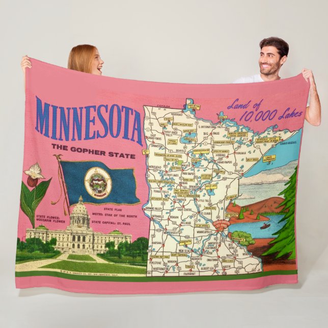 Manta Polar Lanzamiento del mapa del estado de Minnesota (In situ)