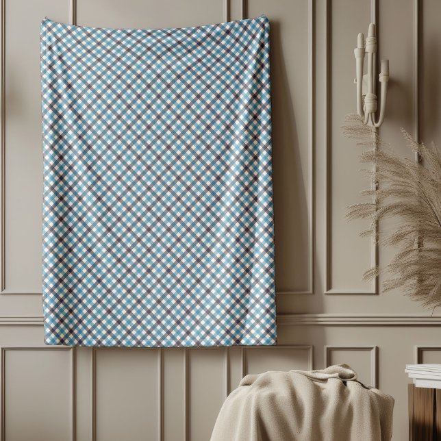 Manta Polar Lanzamiento suave de la marina para interiores ele (Soft Navy Plaid Throw for Stylish Interiors Fleece Blanket)