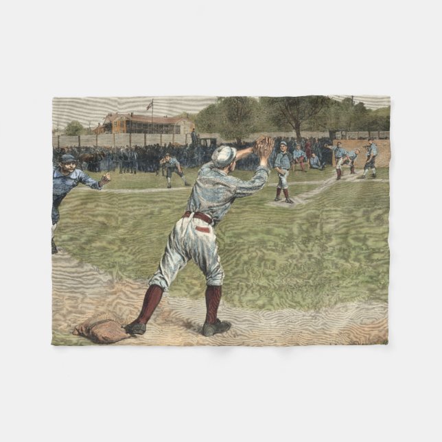 Manta Polar Lanzan jugador de béisbol en segunda base (Frente (Horizontal))