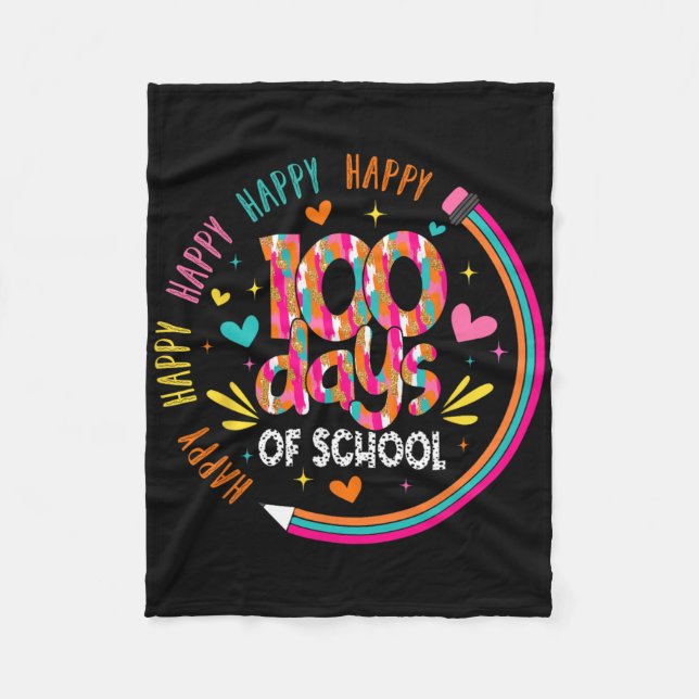 Manta Polar Lápiz De 100 Días Feliz Día 100 Del Maestro Escola (Anverso)