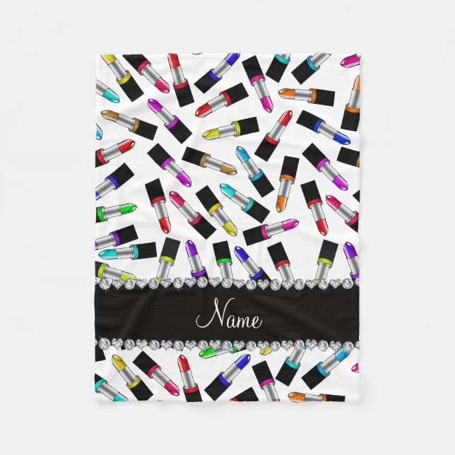 Manta Polar Lápiz labial blanco conocido personalizado del (Anverso)