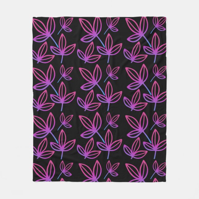 Manta Polar Las elegantes y modernas hojas rosadas (Anverso)