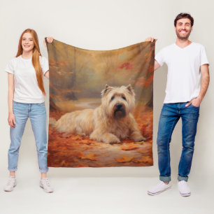 Manta Polar Las hojas de Wheaten Terrier se inspiran en otoño