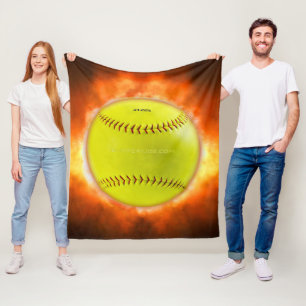 Manta Polar Las llamas de pelota blanda amarilla de SlipperyJo