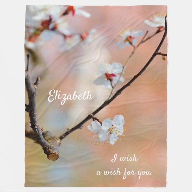 Manta Polar Las magníficas flores japonesas de albaricoque (Anverso)