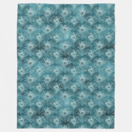 Manta Polar Las plumas de pavo real glam Verde azuladas