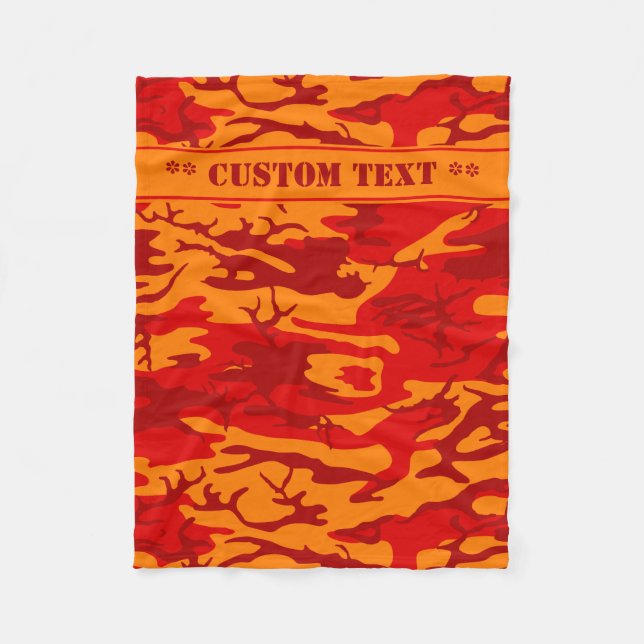 Manta Polar Lava Camo rojo con el texto de encargo (Anverso)
