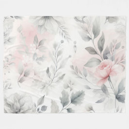 Manta Polar Lavado suave de flores rosadas
