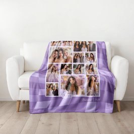 Manta Polar Lavanda a cuadros 14 Foto Keepsake Quinceañera