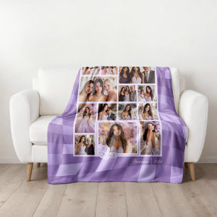 Manta Polar Lavanda a cuadros 14 Foto Keepsake Quinceañera