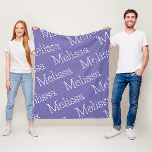 Manta Polar Lavanda y Novedad Blanca Nombre Fleece Blanket