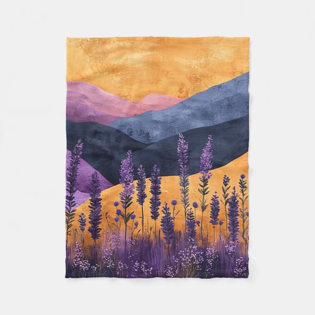 Manta Polar Lavendel vor Berglandschaft- lila und gold (Anverso)