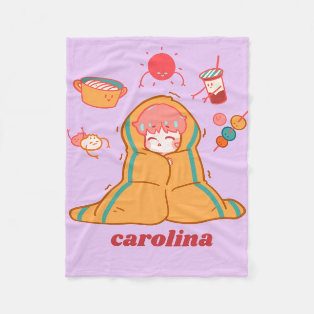 Manta Polar Lavender Cozy Blanket – personalised Custom Name  (Anverso)