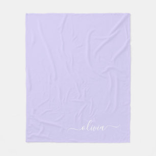 Manta Polar Lavender Purple Girly Script Monograma Nombre mode