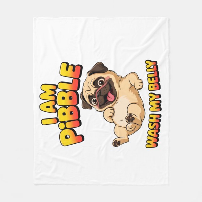 Manta Polar Lavo Mi Barriga Soy Pibble (Anverso)